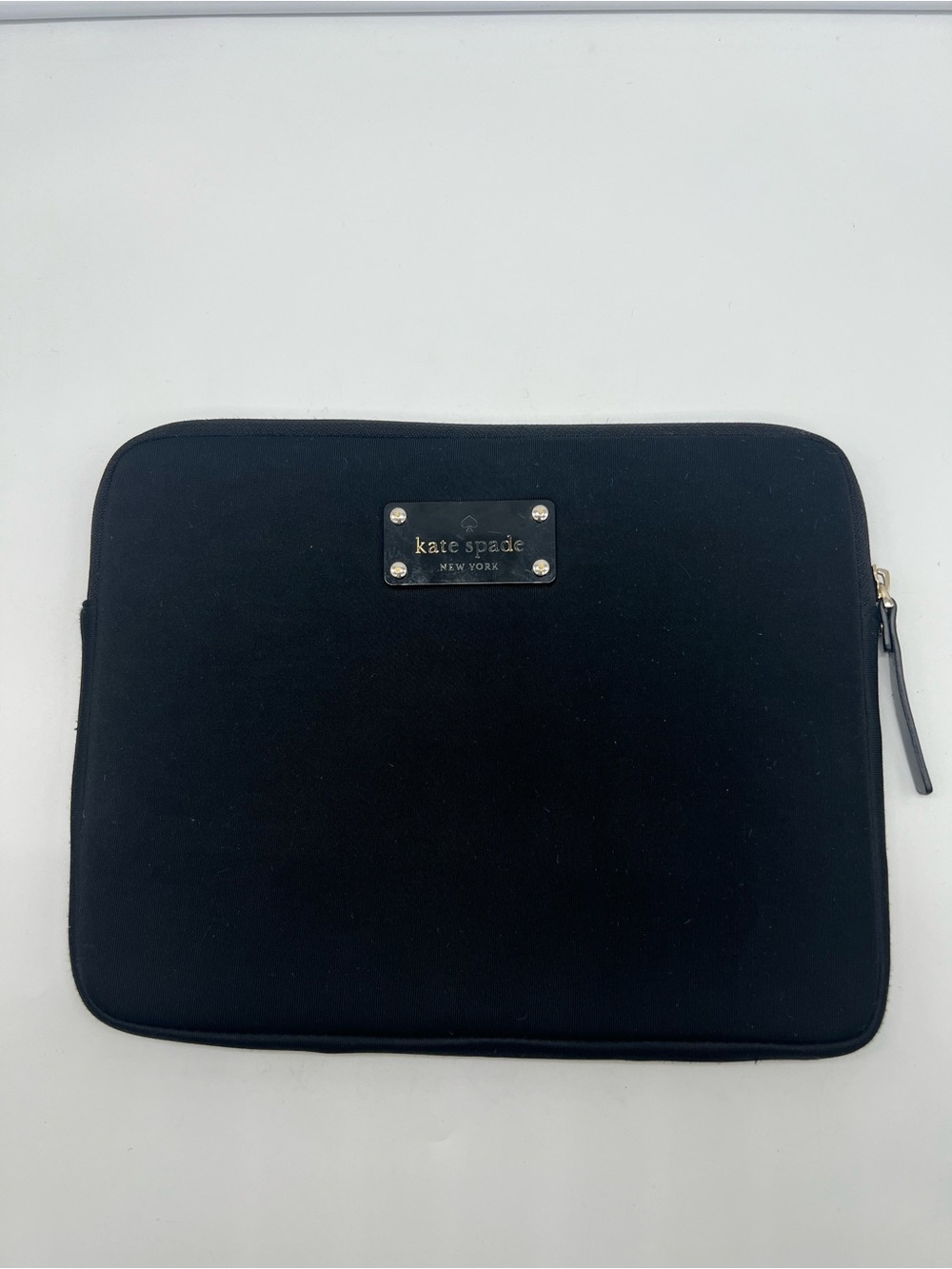 KATE SPADE NEW YORK Out Of Office Black Neoprene iPad Sleeve Tablet Small Clutch - Picture 2 of 9